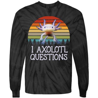 Axolotl Women  Vintage Gifts Funny Cute Axolotl Tie-Dye Long Sleeve Shirt