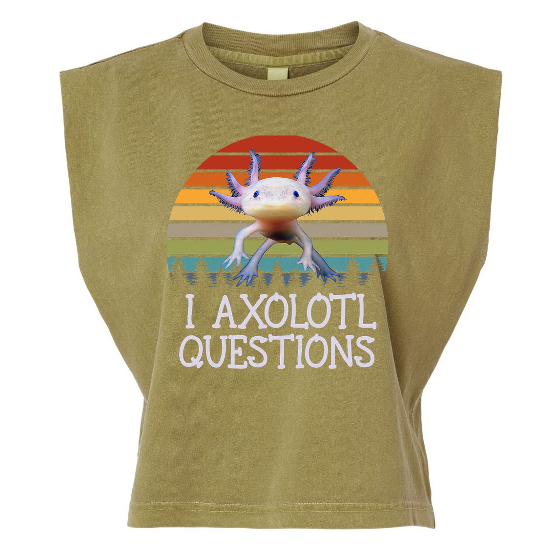 Axolotl Women  Vintage Gifts Funny Cute Axolotl Garment-Dyed Women's Muscle Tee