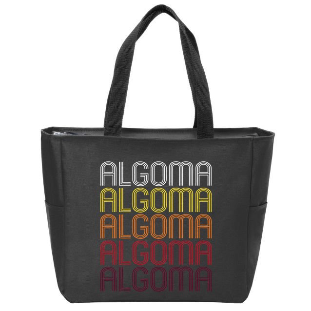 Algoma Wi Vintage Style Wisconsin Zip Tote Bag