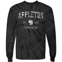 Appleton Wisconsin Wi Vintage Athletic Sports Design Tie-Dye Long Sleeve Shirt