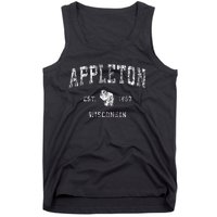 Appleton Wisconsin Wi Vintage Athletic Sports Design Tank Top