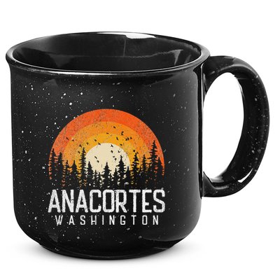 Anacortes Washington Wa Retro 70s 80s 90s Vintage Gift 15oz Campfire Ceramic Mug