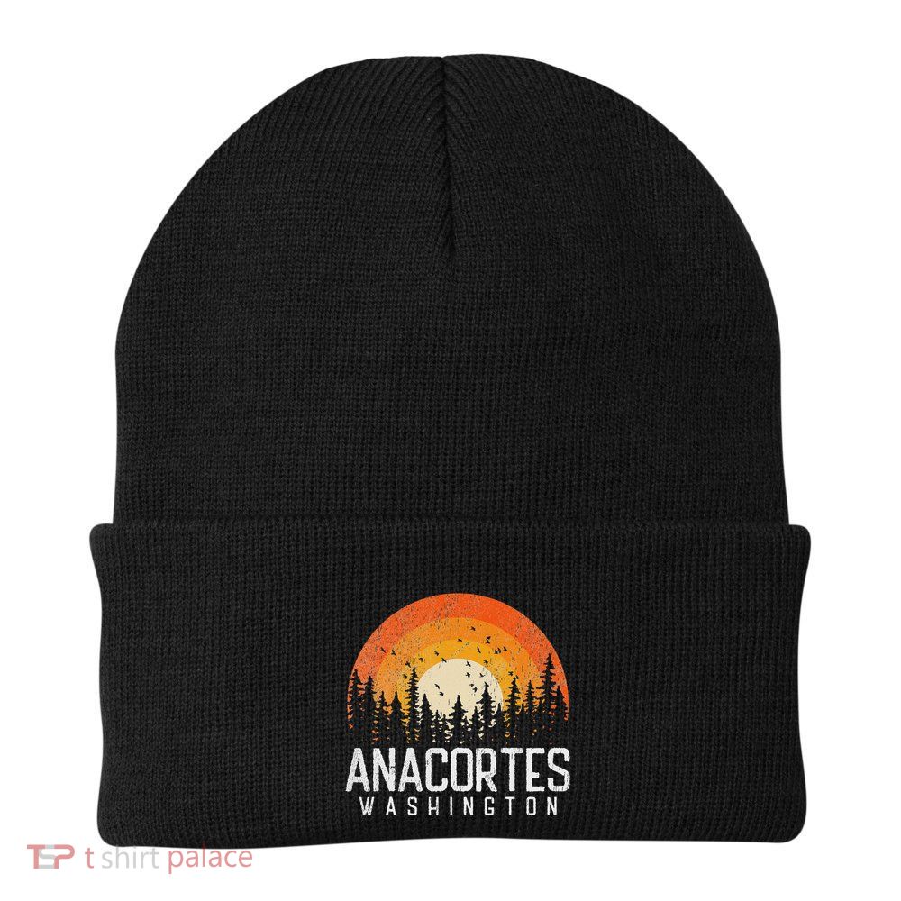 Anacortes Washington Wa Retro 70s 80s 90s Vintage Gift Beanie