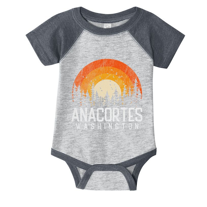 Anacortes Washington Wa Retro 70s 80s 90s Vintage Gift Infant Baby Jersey Bodysuit