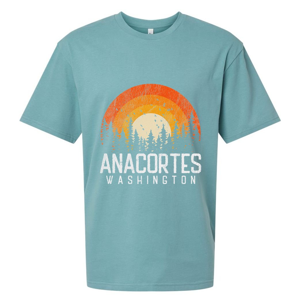 Anacortes Washington Wa Retro 70s 80s 90s Vintage Gift Sueded Cloud Jersey T-Shirt