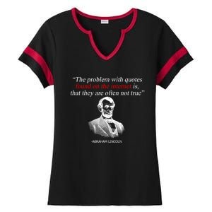 Autor Writer Writing Abraham Lincoln Funny Journalist Gift Ladies Halftime Notch Neck Tee