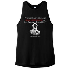 Autor Writer Writing Abraham Lincoln Funny Journalist Gift Ladies PosiCharge Tri-Blend Wicking Tank