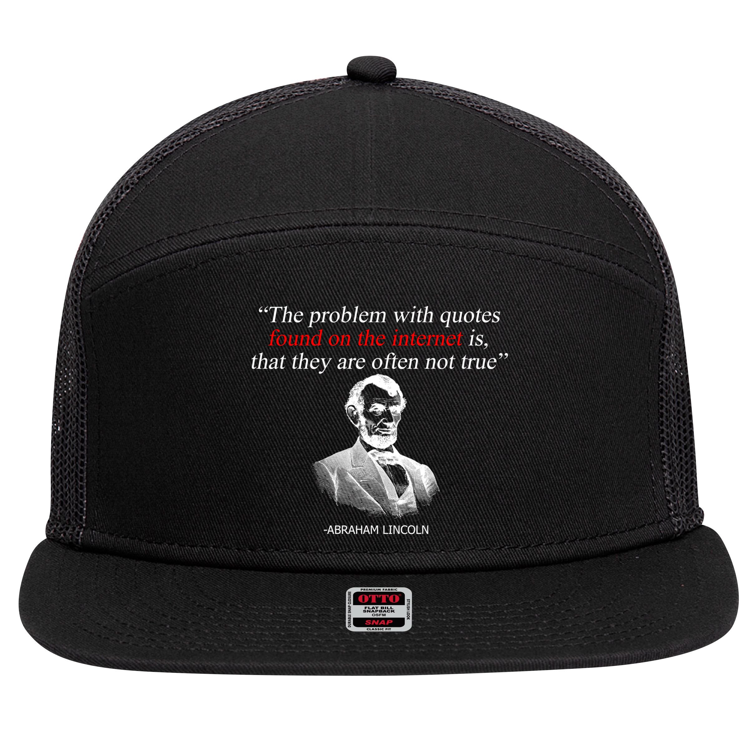 Autor Writer Writing Abraham Lincoln Funny Journalist Gift 7 Panel Mesh Trucker Snapback Hat