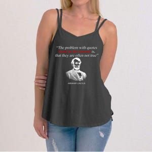 Autor Writer Writing Abraham Lincoln Funny Journalist Gift Women's Strappy Tank