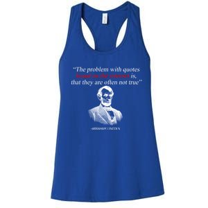 Autor Writer Writing Abraham Lincoln Funny Journalist Gift Women's Racerback Tank