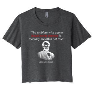 Autor Writer Writing Abraham Lincoln Funny Journalist Gift Women's Crop Top Tee