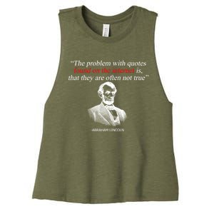 Autor Writer Writing Abraham Lincoln Funny Journalist Gift Women's Racerback Cropped Tank