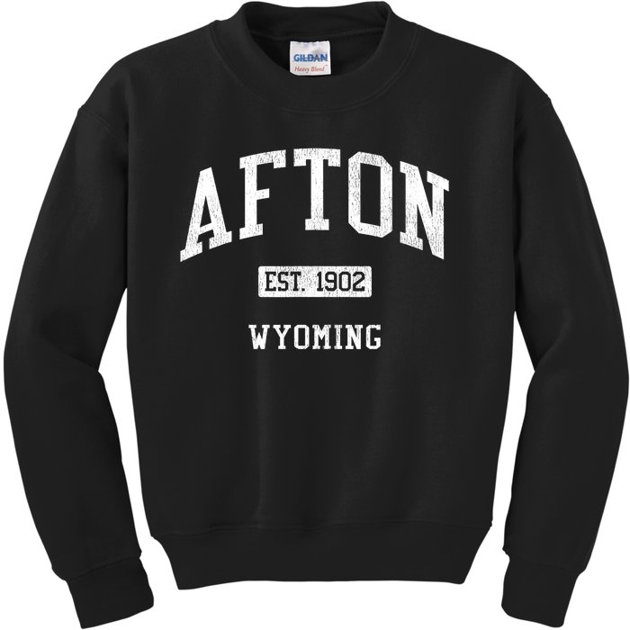 Afton Wyoming Wy Js04 Vintage Athletic Sports Kids Sweatshirt