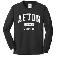 Afton Wyoming Wy Js04 Vintage Athletic Sports Kids Long Sleeve Shirt