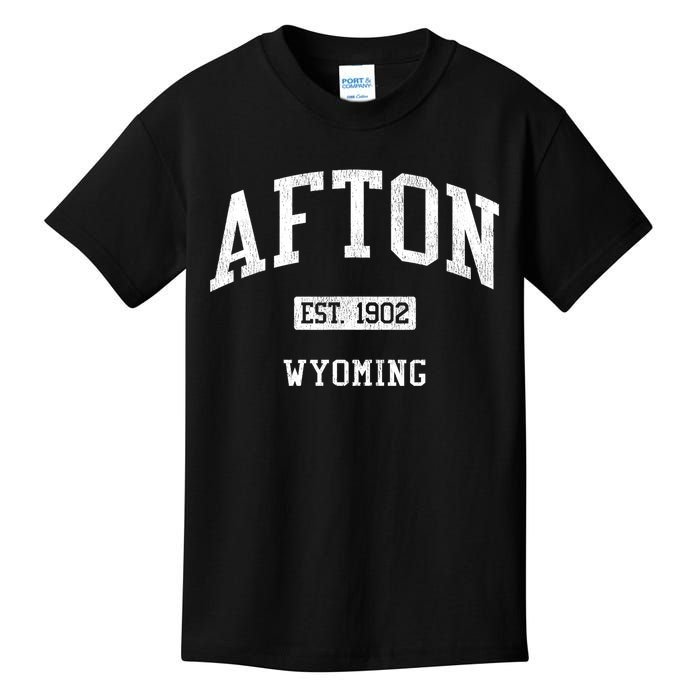 Afton Wyoming Wy Js04 Vintage Athletic Sports Kids T-Shirt