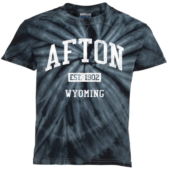 Afton Wyoming Wy Js04 Vintage Athletic Sports Kids Tie-Dye T-Shirt