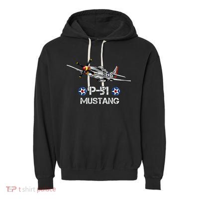 American World War 2 Pcool Gift51 Mustang Fighter Airplane Gift Garment-Dyed Fleece Hoodie
