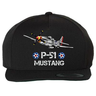 American World War 2 Pcool Gift51 Mustang Fighter Airplane Gift Wool Snapback Cap