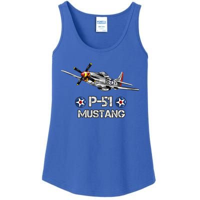 American World War 2 Pcool Gift51 Mustang Fighter Airplane Gift Ladies Essential Tank