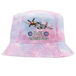 American World War 2 Pcool Gift51 Mustang Fighter Airplane Gift Tie-Dyed Bucket Hat