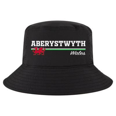 Aberystwyth Wales Welsh Dragon Flag Vintage Cool Comfort Performance Bucket Hat