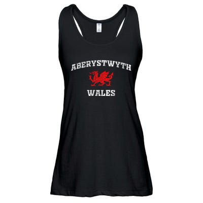 Aberystwyth Wales Welsh Dragon Flag Vintage Ladies Essential Flowy Tank