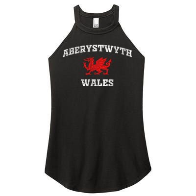 Aberystwyth Wales Welsh Dragon Flag Vintage Women's Perfect Tri Rocker Tank