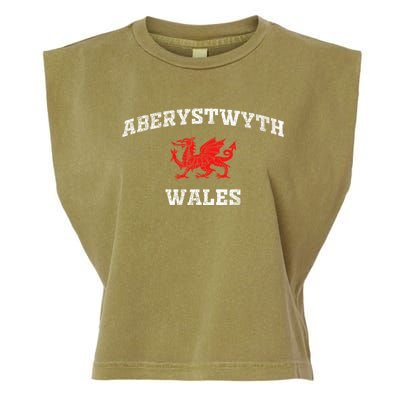 Aberystwyth Wales Welsh Dragon Flag Vintage Garment-Dyed Women's Muscle Tee