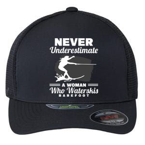 A Who Waterskis Barefoot Extreme Sports Water Skiing Cool Gift Flexfit Unipanel Trucker Cap