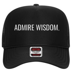 Achieve Wisdom Wise Optimistic And Inspirational Message High Crown Mesh Back Trucker Hat