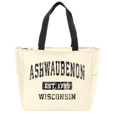 Ashwaubenon Wisconsin Wi Vintage Sports Design Zip Tote Bag