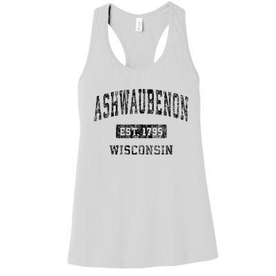 Ashwaubenon Wisconsin Wi Vintage Sports Design Women's Racerback Tank