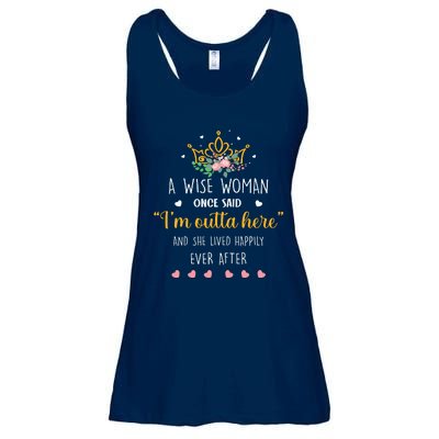 A Wise Woman Once Said I'm Outta Here Funny Retirement Gift Ladies Essential Flowy Tank