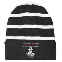 Autor Writer Writing Abraham Lincoln Funny Journalist Gift Striped Beanie with Solid Band