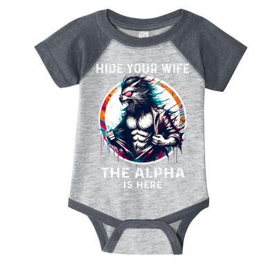 Alpha Wolf Werewolf Meme For Wolf Meme Hide Your Wife The Alpha Is Here Infant Baby Jersey Bodysuit