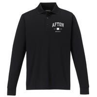 Afton Wyoming Wy Vintage Athletic Performance Long Sleeve Polo