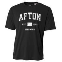 Afton Wyoming Wy Vintage Athletic Cooling Performance Crew T-Shirt