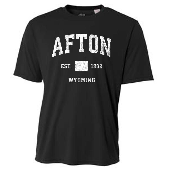 Afton Wyoming Wy Vintage Athletic Cooling Performance Crew T-Shirt