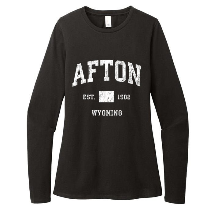 Afton Wyoming Wy Vintage Athletic Womens CVC Long Sleeve Shirt