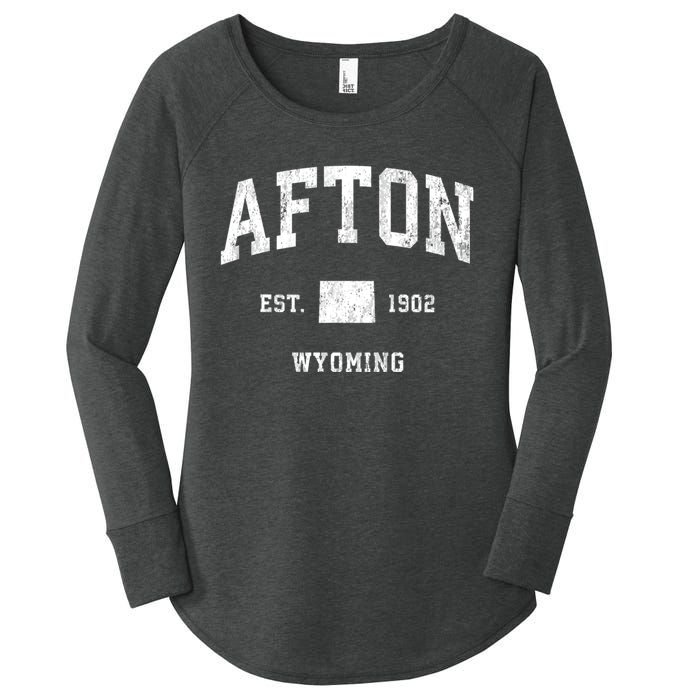 Afton Wyoming Wy Vintage Athletic Women's Perfect Tri Tunic Long Sleeve Shirt