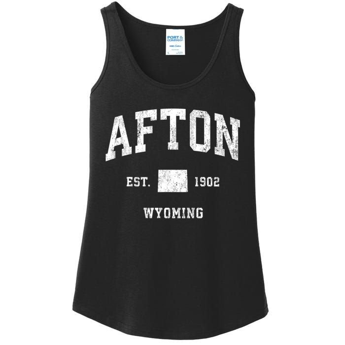 Afton Wyoming Wy Vintage Athletic Ladies Essential Tank