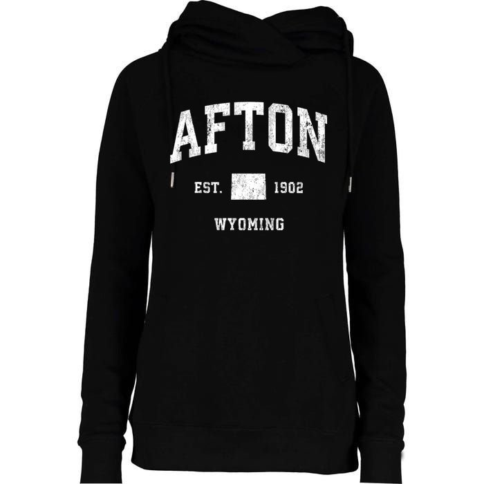 Afton Wyoming Wy Vintage Athletic Womens Funnel Neck Pullover Hood