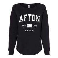 Afton Wyoming Wy Vintage Athletic Womens California Wash Sweatshirt