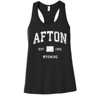 Afton Wyoming Wy Vintage Athletic Women's Racerback Tank