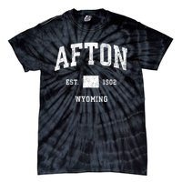 Afton Wyoming Wy Vintage Athletic Tie-Dye T-Shirt