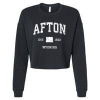 Afton Wyoming Wy Vintage Athletic Cropped Pullover Crew