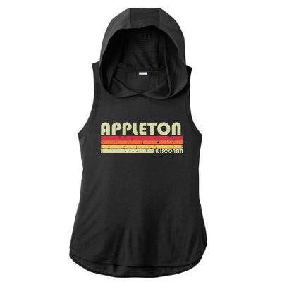 Appleton Wi Wisconsin Funny City Home Roots Ladies PosiCharge Tri-Blend Wicking Draft Hoodie Tank