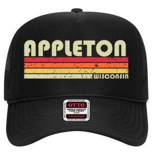 Appleton Wi Wisconsin Funny City Home Roots High Crown Mesh Back Trucker Hat