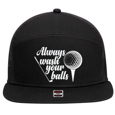 Always Wash Your Balls Golf Trendsport 7 Panel Mesh Trucker Snapback Hat