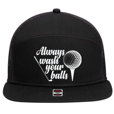 Always Wash Your Balls Golf Trendsport 7 Panel Mesh Trucker Snapback Hat